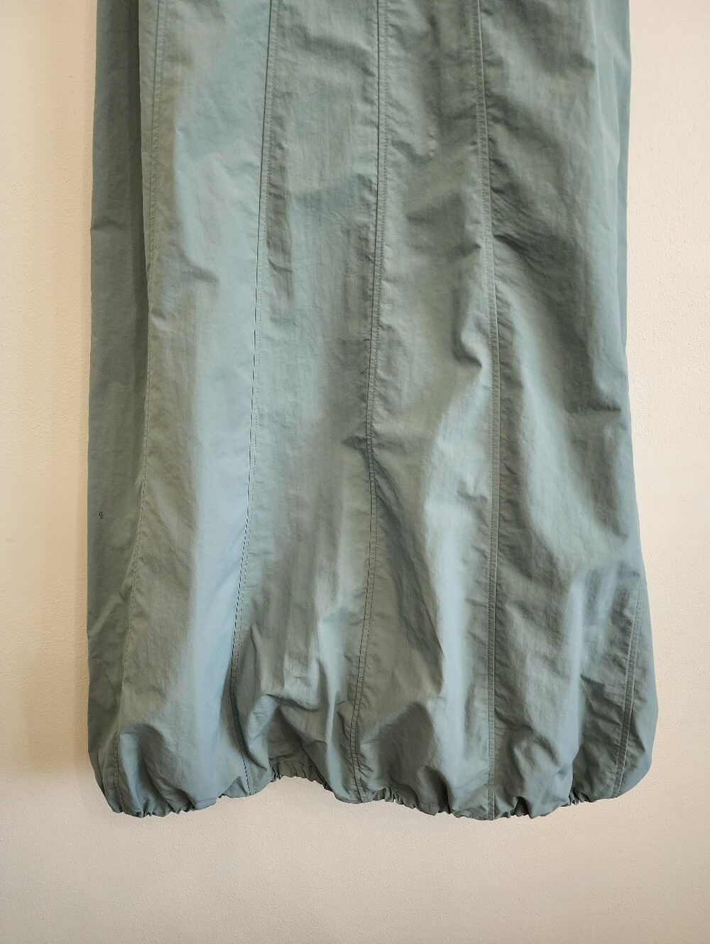Tiffany Blue Nylon Bubble Skirt Dress Cargo Pulls Midi A-Line Aleeza Paris M NWT - Picture 14 of 15